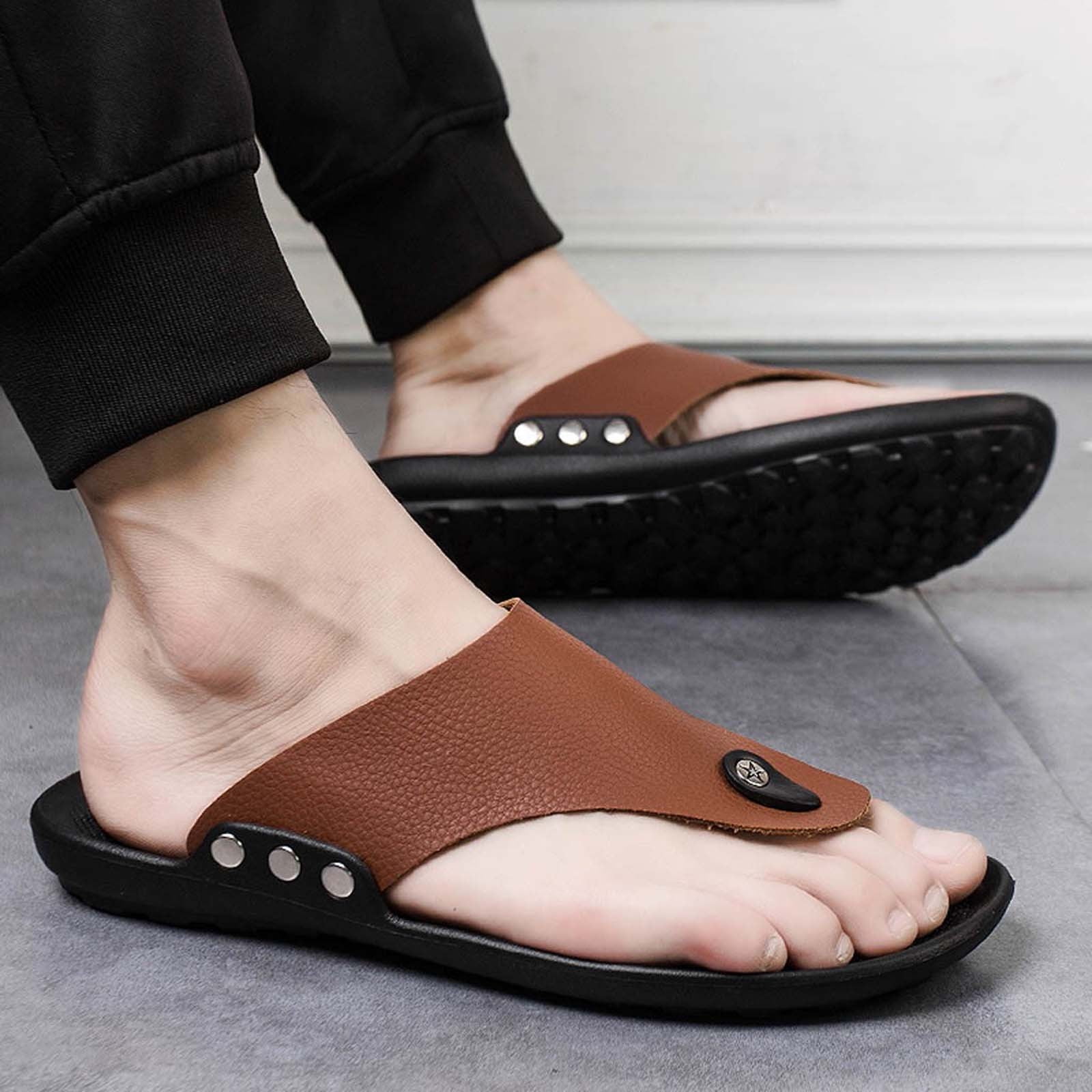Amazon.com | OLUKAI Ohana Koa Men's Beach Sandals, Quick-Dry Flip-Flop  Slides, Water Resistant & Lightweight, Compression Molded Footbed & Soft  Comfort Fit, Dk Wood/Dk Wood, 8 | Sandals